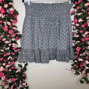 NWOT Etc Blue Gray Peasant Floral Skirt Y2K 00’s Style Women’s Large Comfort